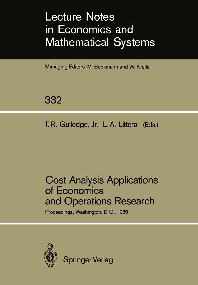Lecture Notes in Economics and Mathematical Systems