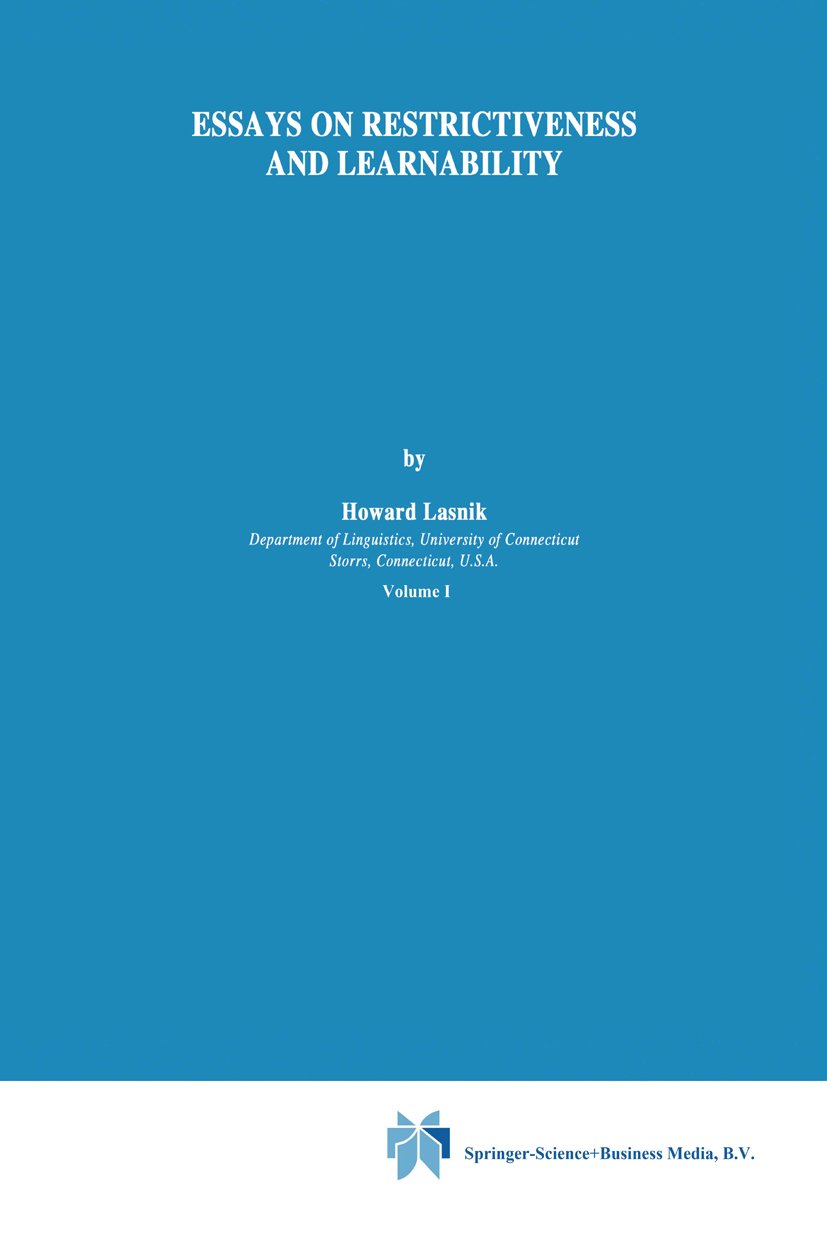 Studies in Natural Language and Linguistic Theory