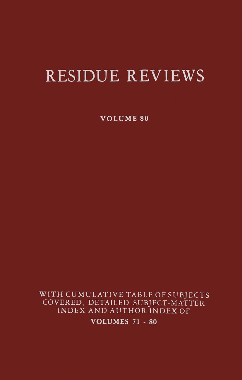 Reviews of Environmental Contamination and Toxicology