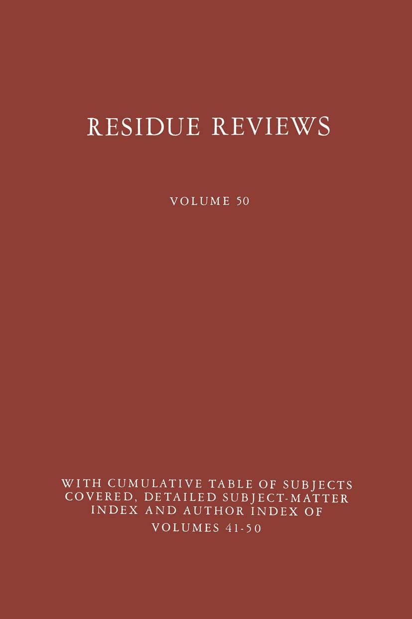 Reviews of Environmental Contamination and Toxicology