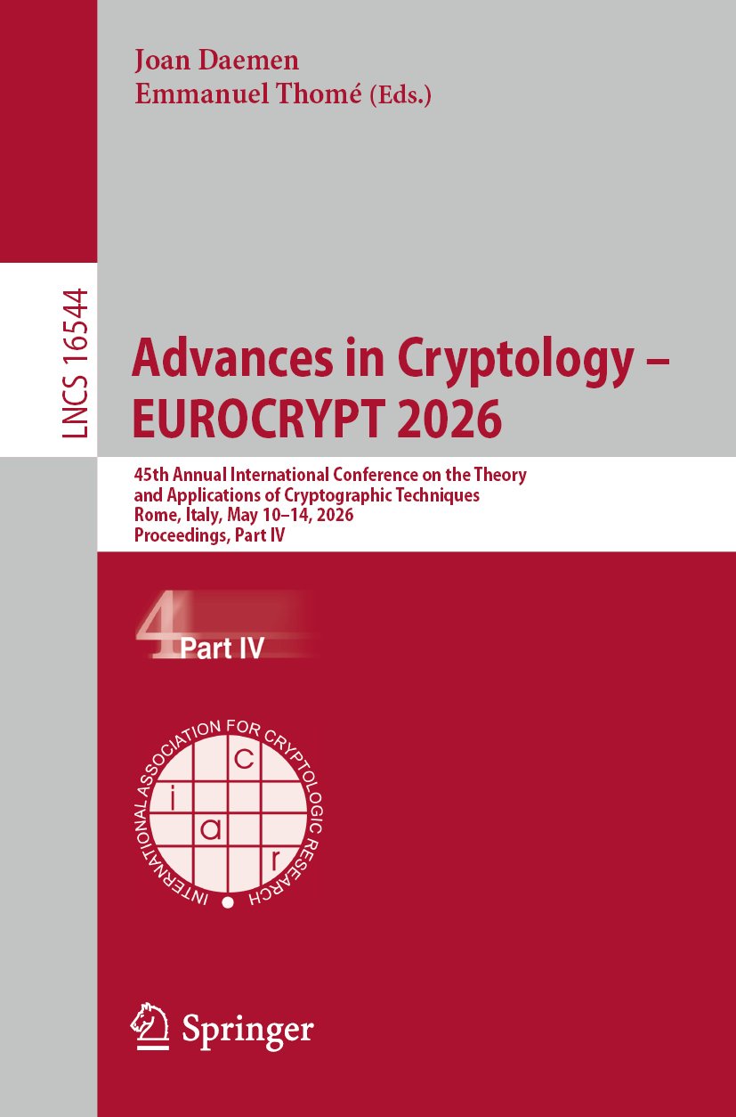 Advances in Cryptology – EUROCRYPT 2026