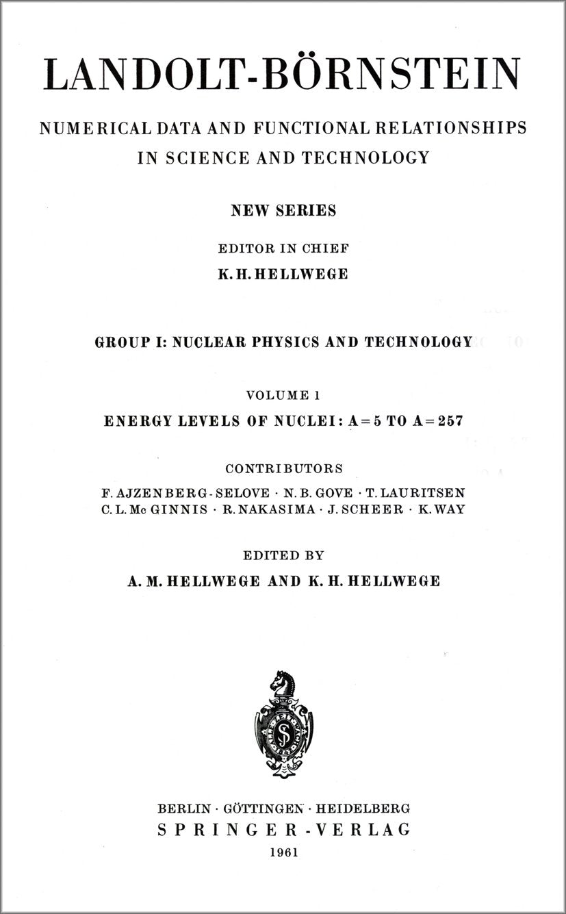 Landolt-Börnstein: Numerical Data and Functional Relationships in Science and Technology - New Series