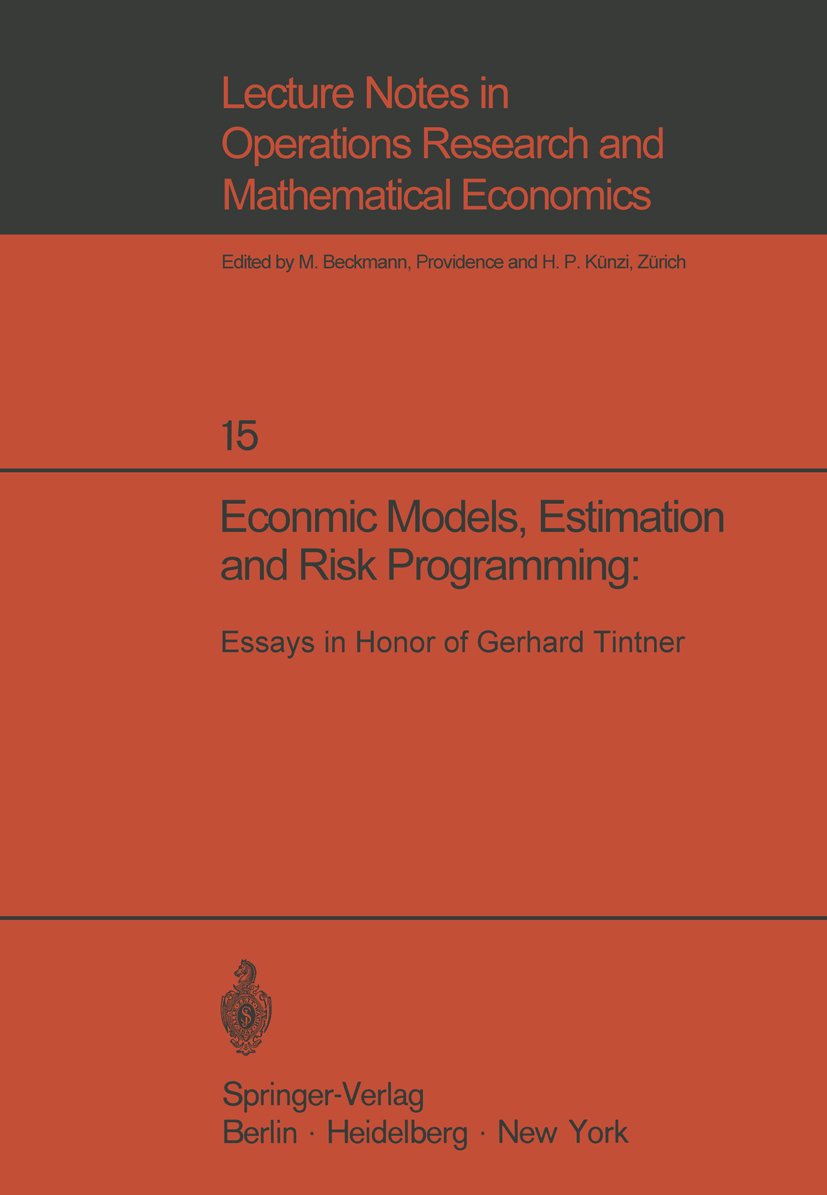 Lecture Notes in Economics and Mathematical Systems