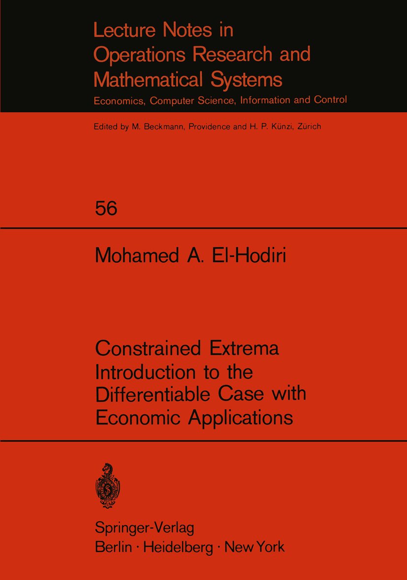 Lecture Notes in Economics and Mathematical Systems