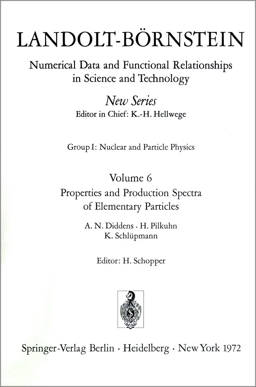Landolt-Börnstein: Numerical Data and Functional Relationships in Science and Technology - New Series