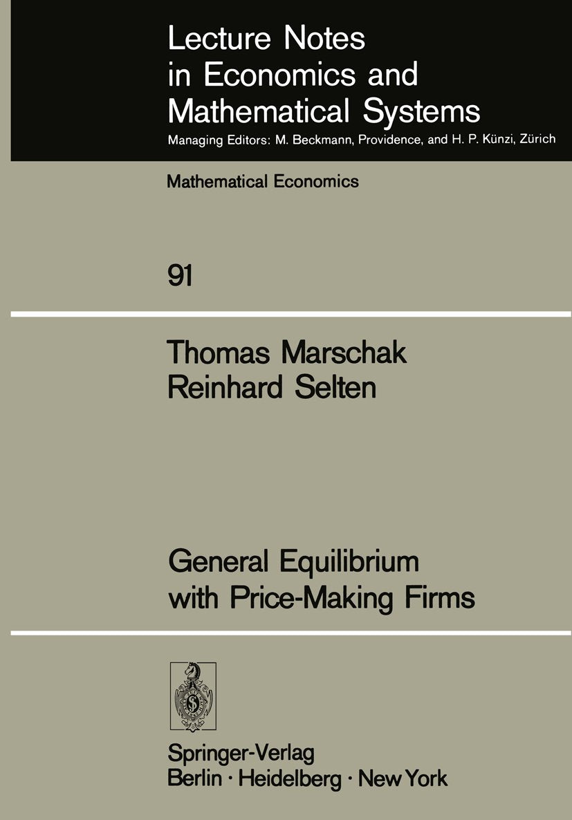 Lecture Notes in Economics and Mathematical Systems