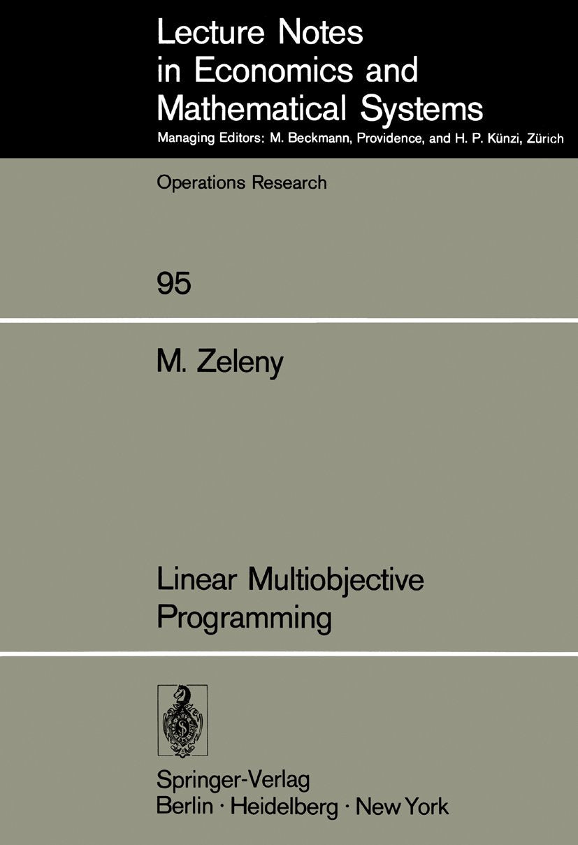 Lecture Notes in Economics and Mathematical Systems