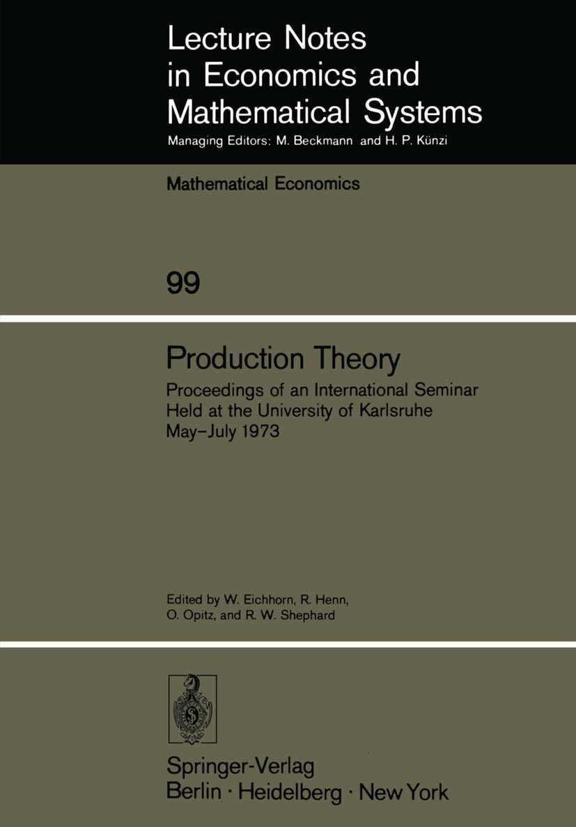 Lecture Notes in Economics and Mathematical Systems