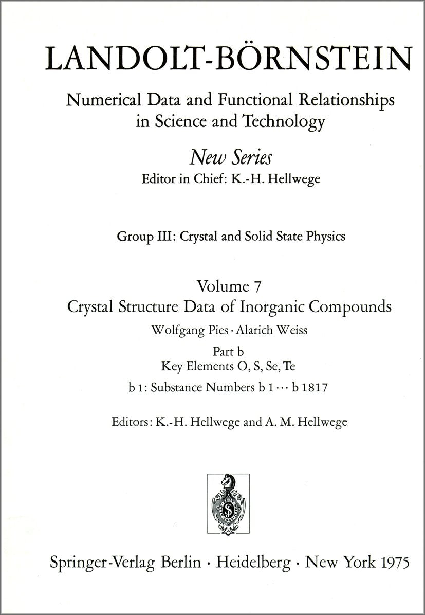 Landolt-Börnstein: Numerical Data and Functional Relationships in Science and Technology - New Series