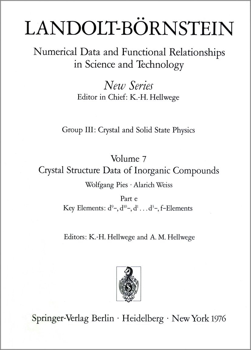 Landolt-Börnstein: Numerical Data and Functional Relationships in Science and Technology - New Series