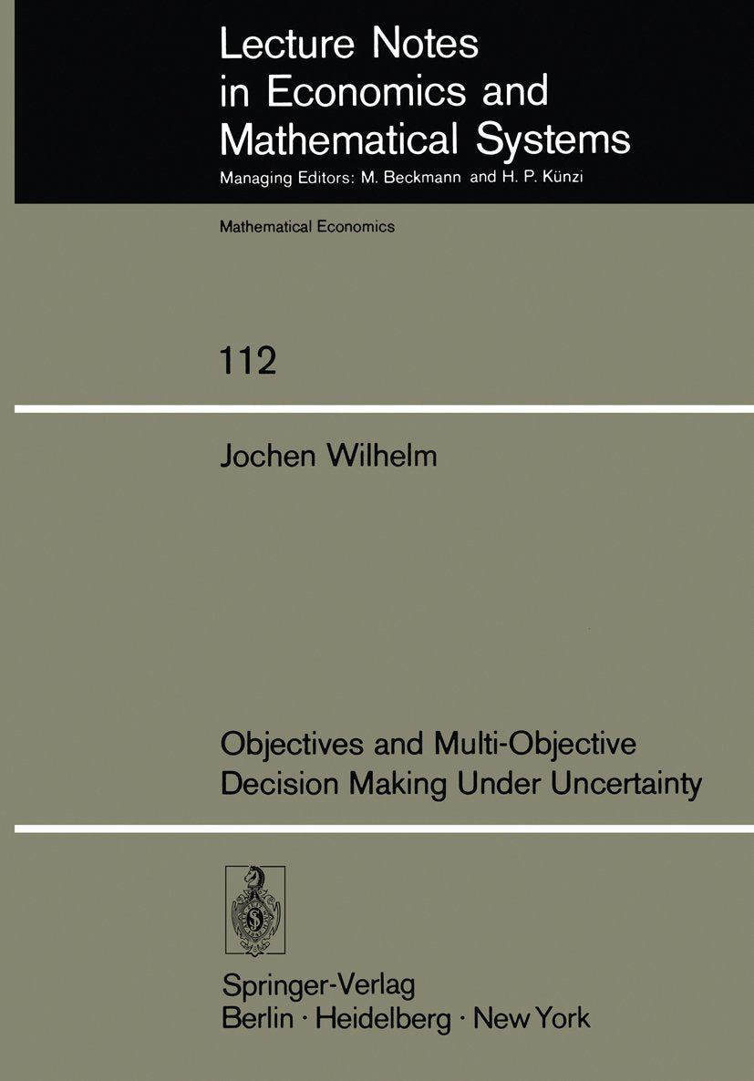 Lecture Notes in Economics and Mathematical Systems