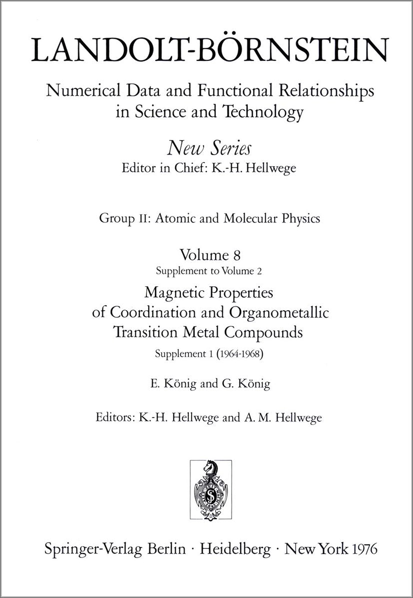 Landolt-Börnstein: Numerical Data and Functional Relationships in Science and Technology - New Series