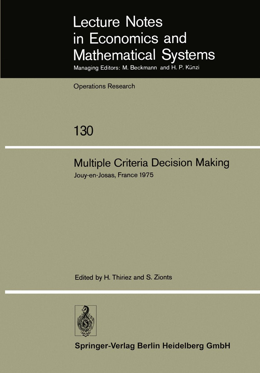 Lecture Notes in Economics and Mathematical Systems