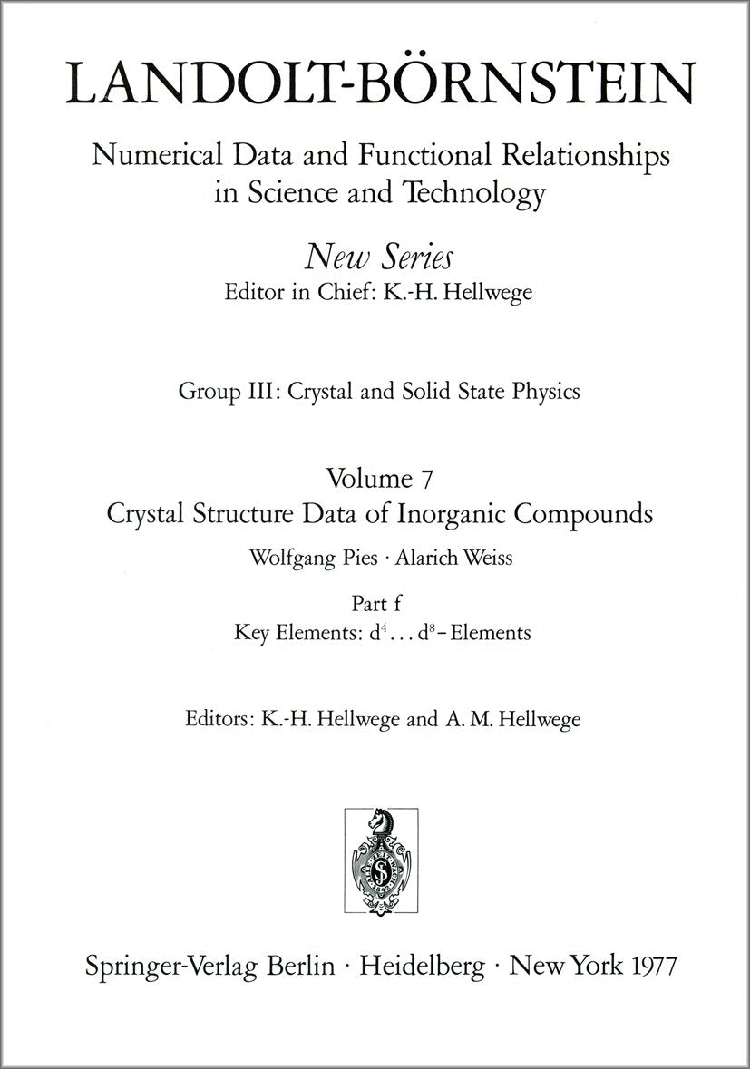 Landolt-Börnstein: Numerical Data and Functional Relationships in Science and Technology - New Series