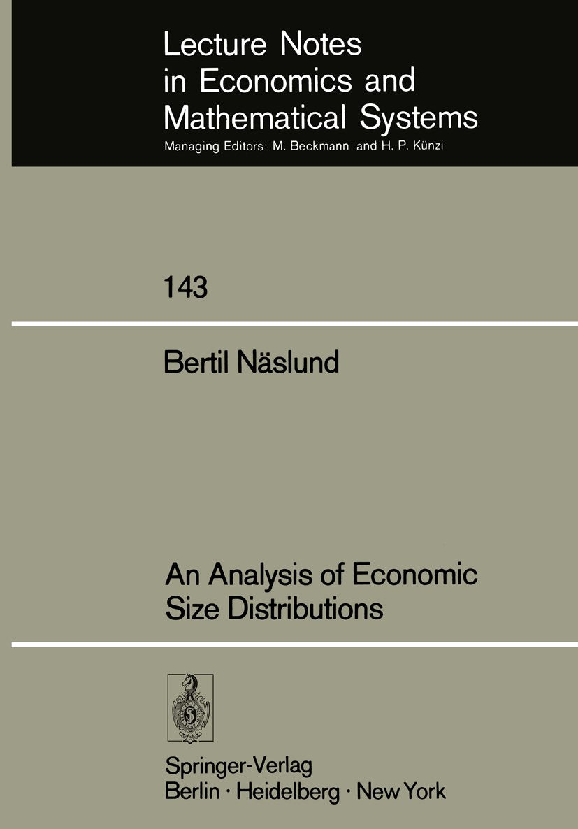 Lecture Notes in Economics and Mathematical Systems