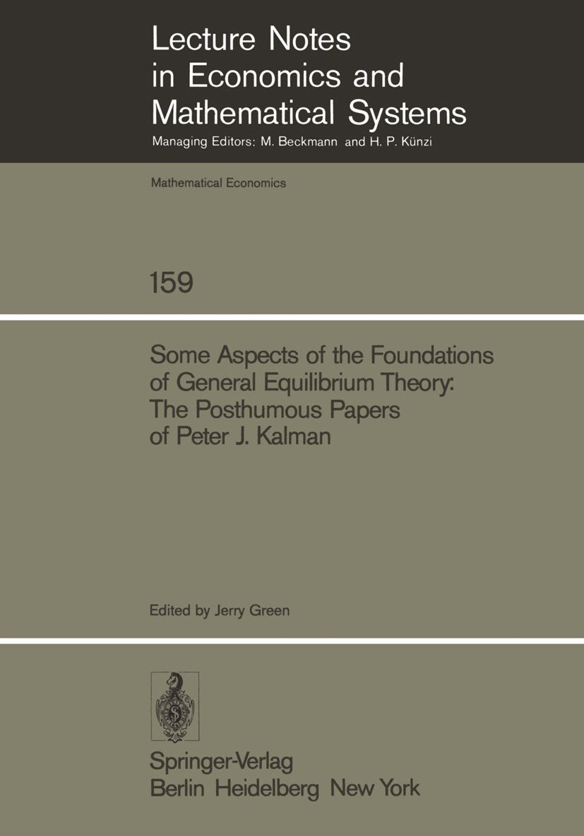 Lecture Notes in Economics and Mathematical Systems