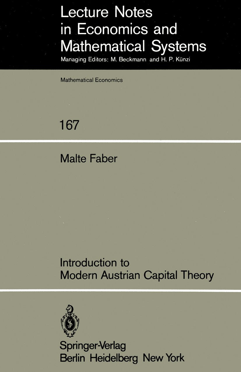 Lecture Notes in Economics and Mathematical Systems