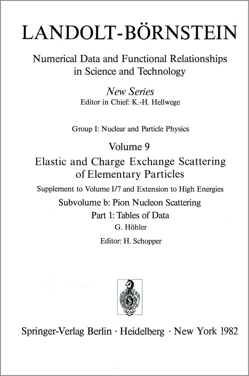 Landolt-Börnstein: Numerical Data and Functional Relationships in Science and Technology - New Series