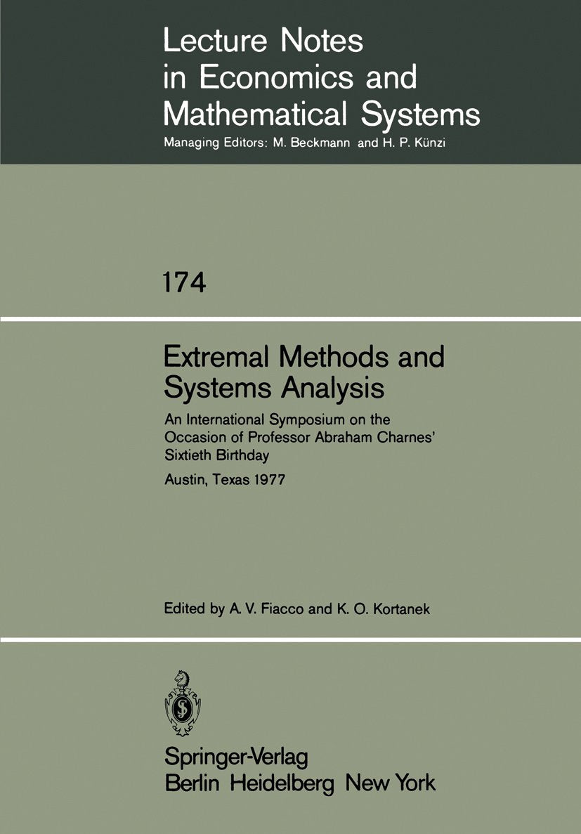 Lecture Notes in Economics and Mathematical Systems