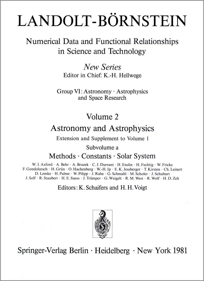 Landolt-Börnstein: Numerical Data and Functional Relationships in Science and Technology - New Series