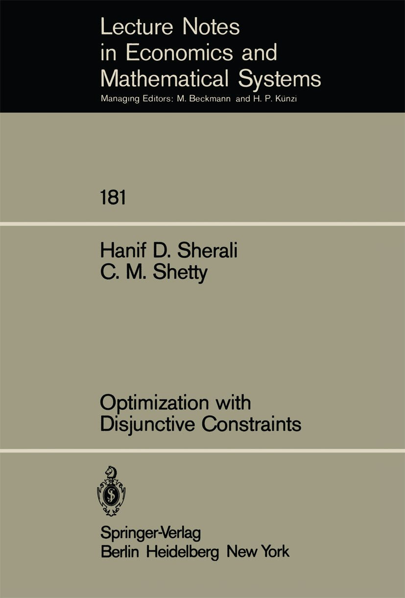 Lecture Notes in Economics and Mathematical Systems
