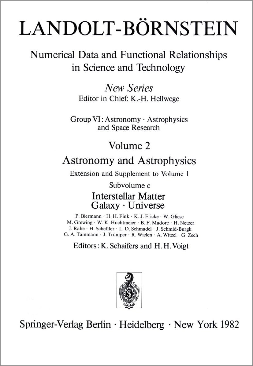 Landolt-Börnstein: Numerical Data and Functional Relationships in Science and Technology - New Series