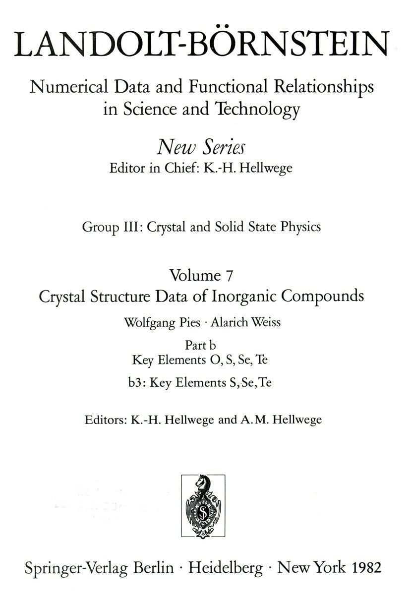 Landolt-Börnstein: Numerical Data and Functional Relationships in Science and Technology - New Series
