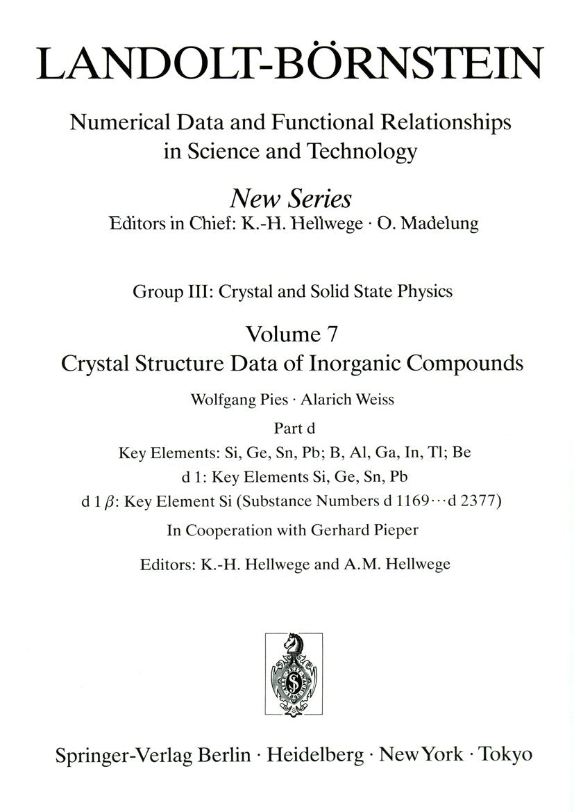 Landolt-Börnstein: Numerical Data and Functional Relationships in Science and Technology - New Series