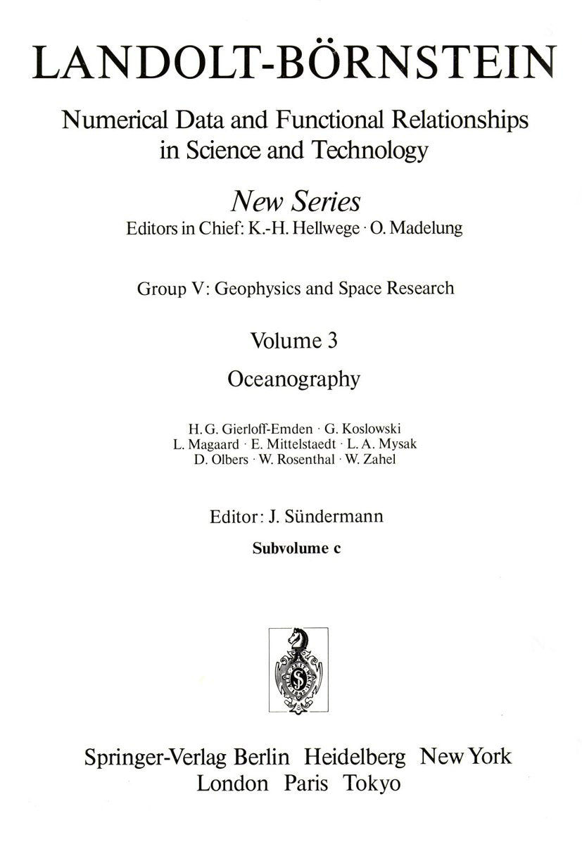 Landolt-Börnstein: Numerical Data and Functional Relationships in Science and Technology - New Series
