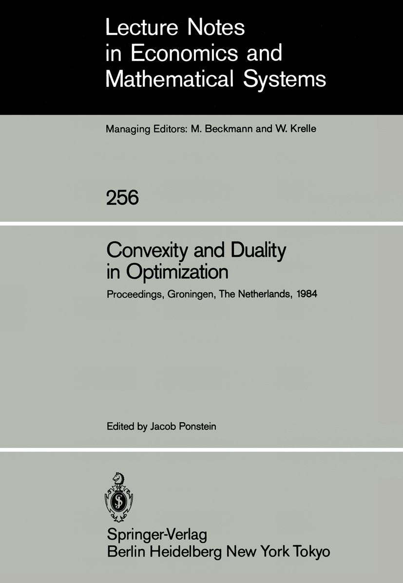Lecture Notes in Economics and Mathematical Systems