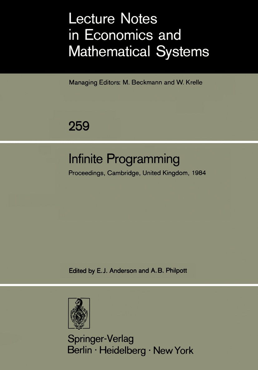 Lecture Notes in Economics and Mathematical Systems