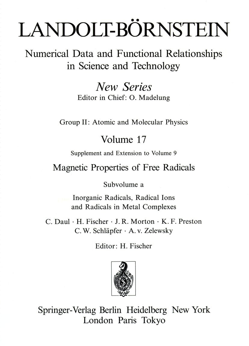 Landolt-Börnstein: Numerical Data and Functional Relationships in Science and Technology - New Series
