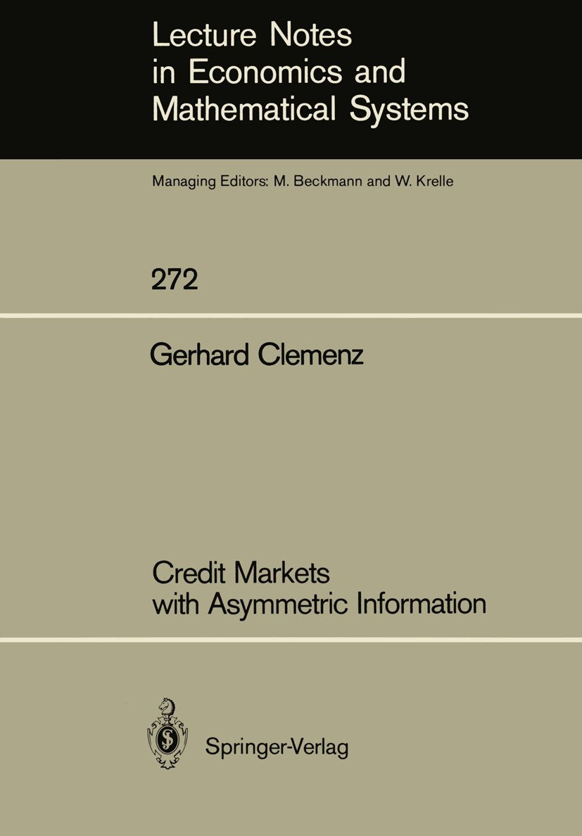 Lecture Notes in Economics and Mathematical Systems