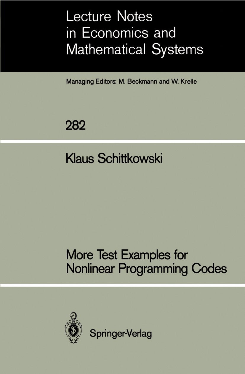 Lecture Notes in Economics and Mathematical Systems