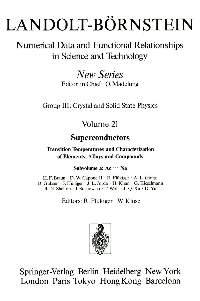 Landolt-Börnstein: Numerical Data and Functional Relationships in Science and Technology - New Series