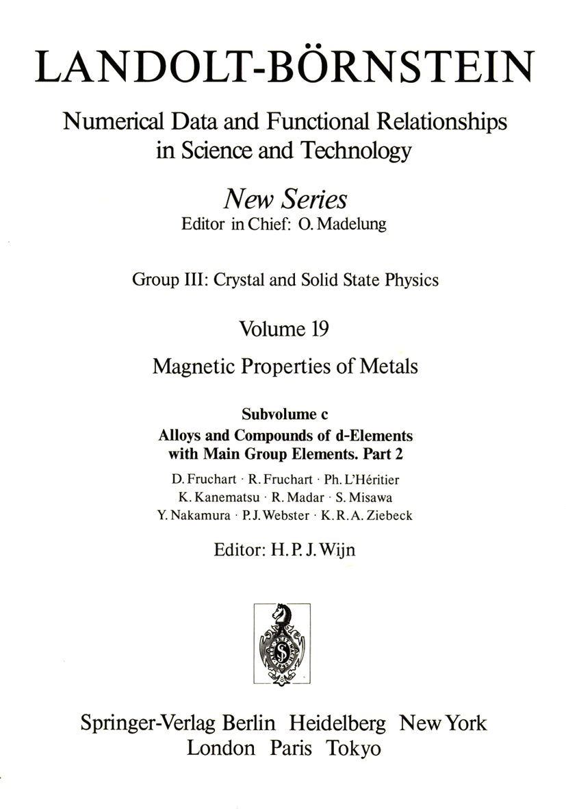 Landolt-Börnstein: Numerical Data and Functional Relationships in Science and Technology - New Series
