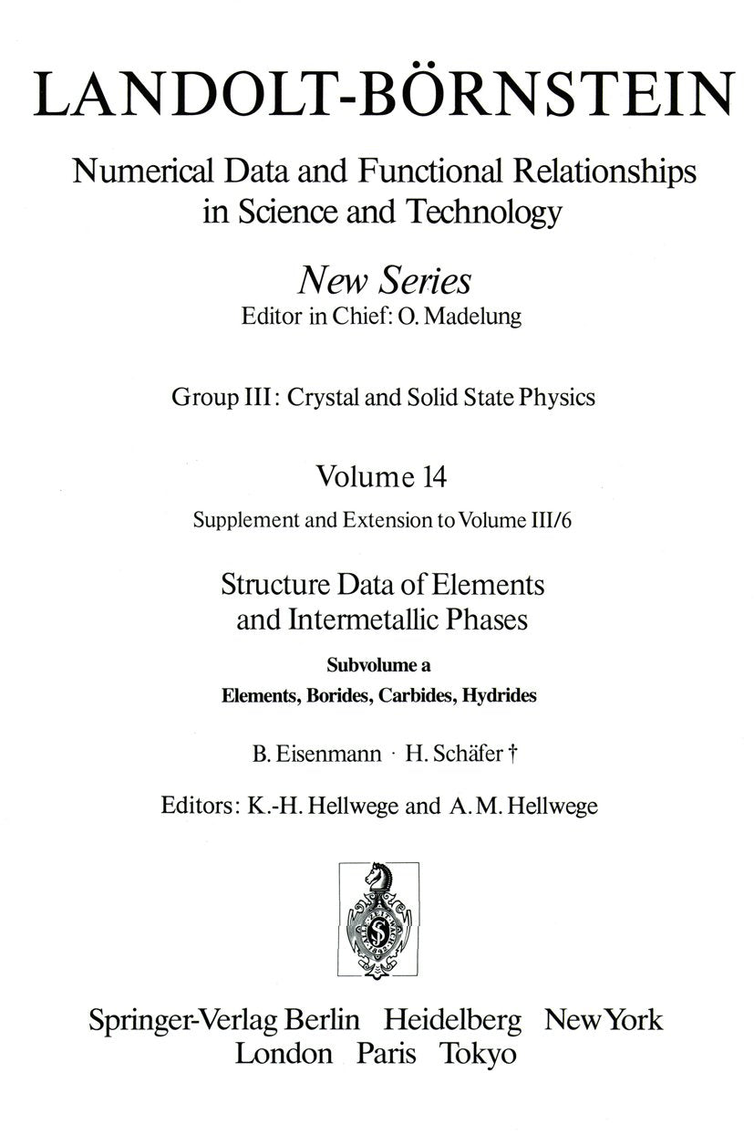 Landolt-Börnstein: Numerical Data and Functional Relationships in Science and Technology - New Series