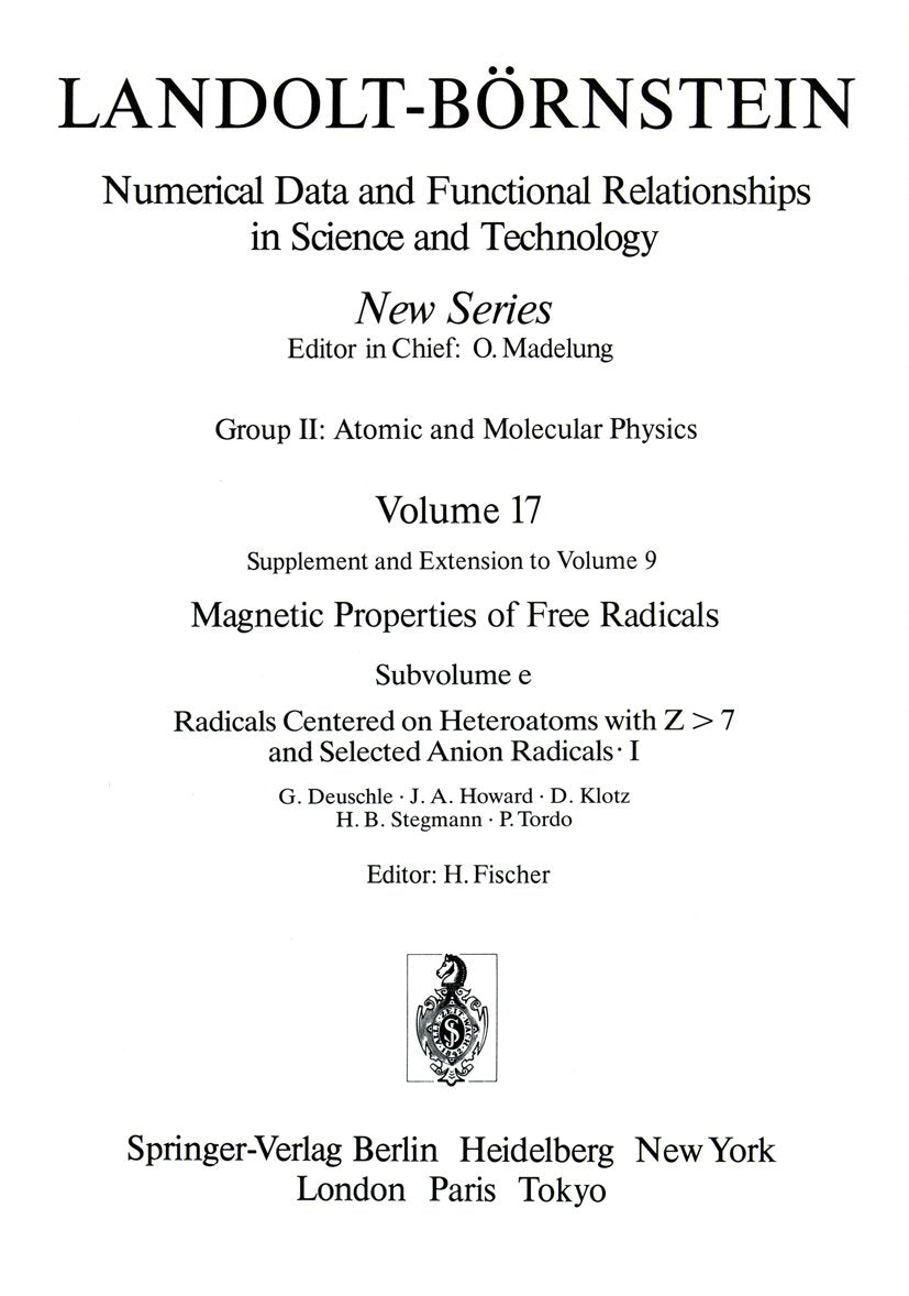 Landolt-Börnstein: Numerical Data and Functional Relationships in Science and Technology - New Series