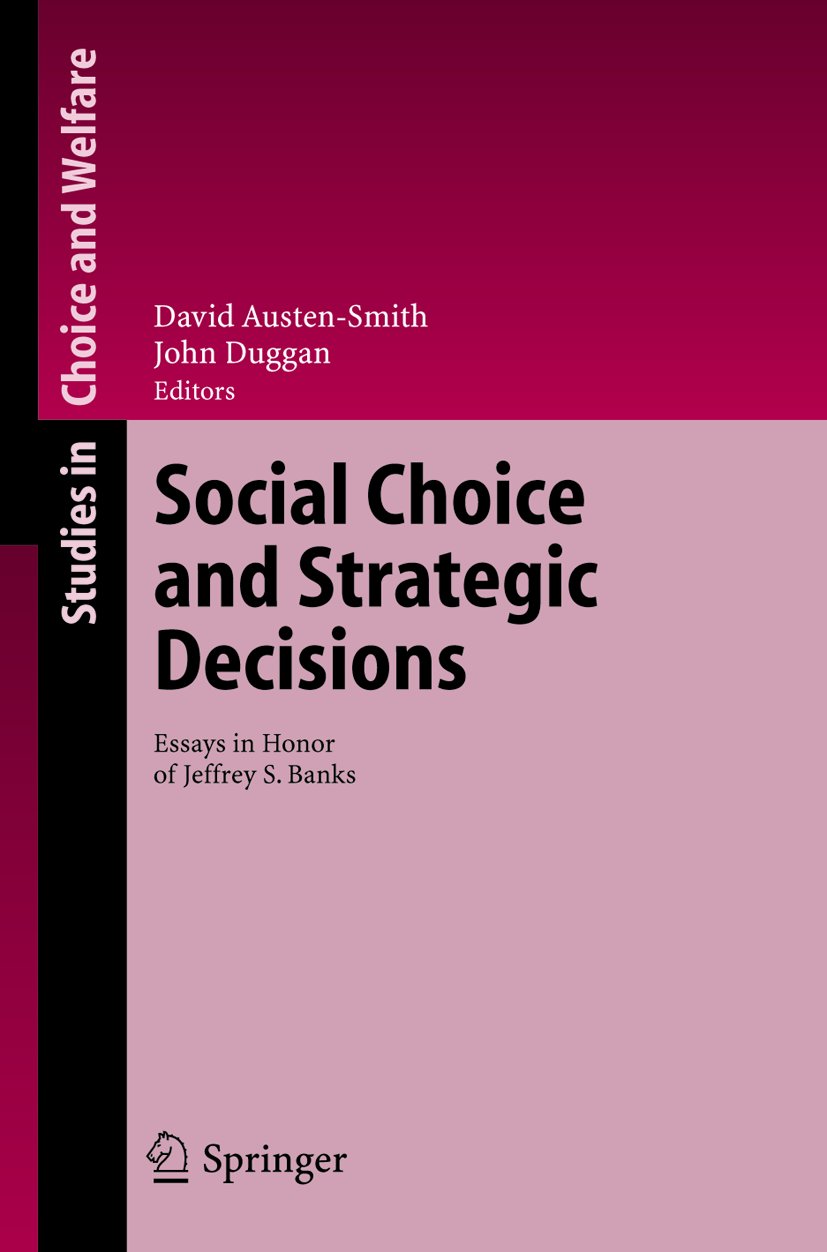 Studies in Choice and Welfare