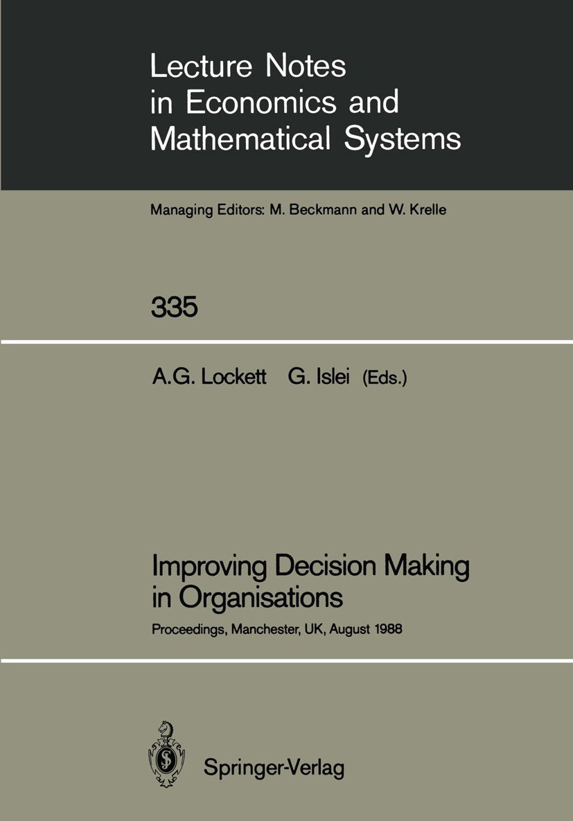 Lecture Notes in Economics and Mathematical Systems