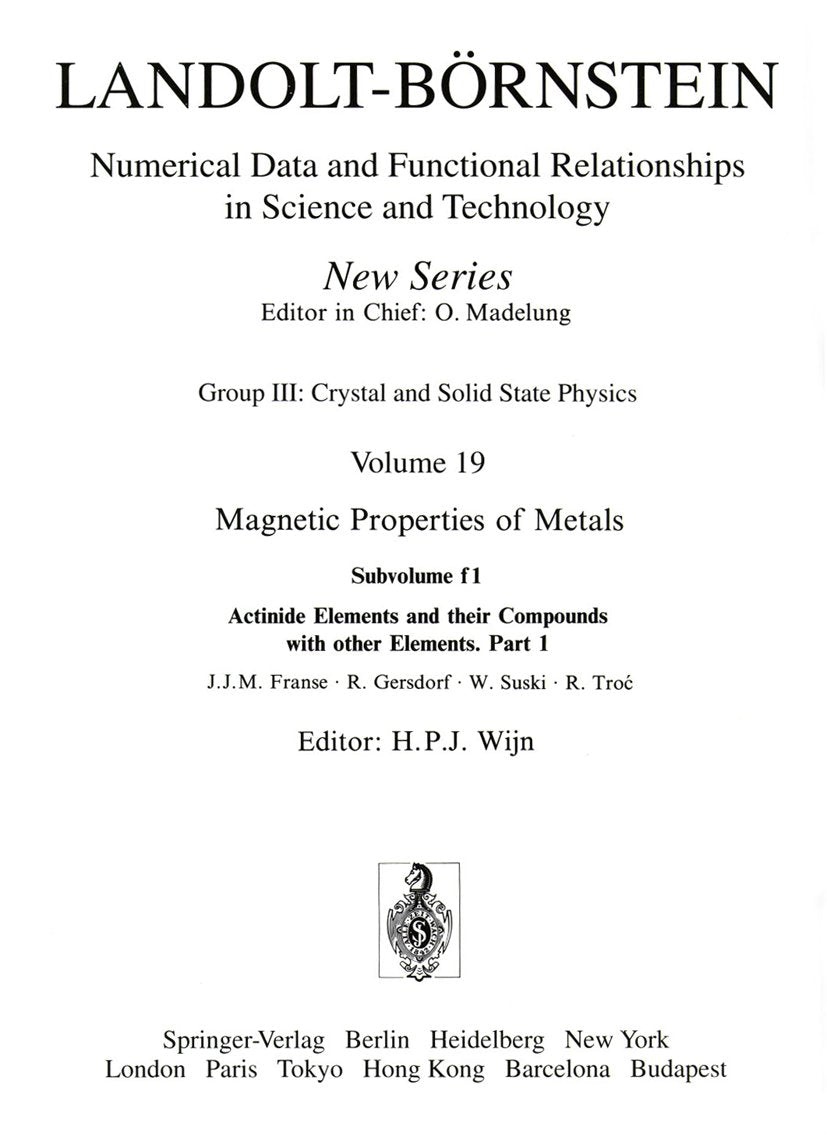 Landolt-Börnstein: Numerical Data and Functional Relationships in Science and Technology - New Series