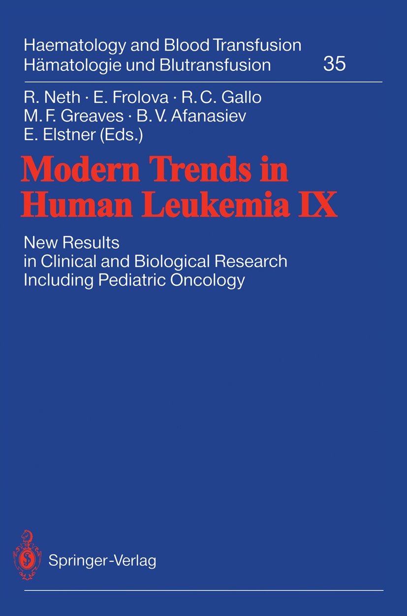 Haematology and Blood Transfusion Hämatologie und Bluttransfusion