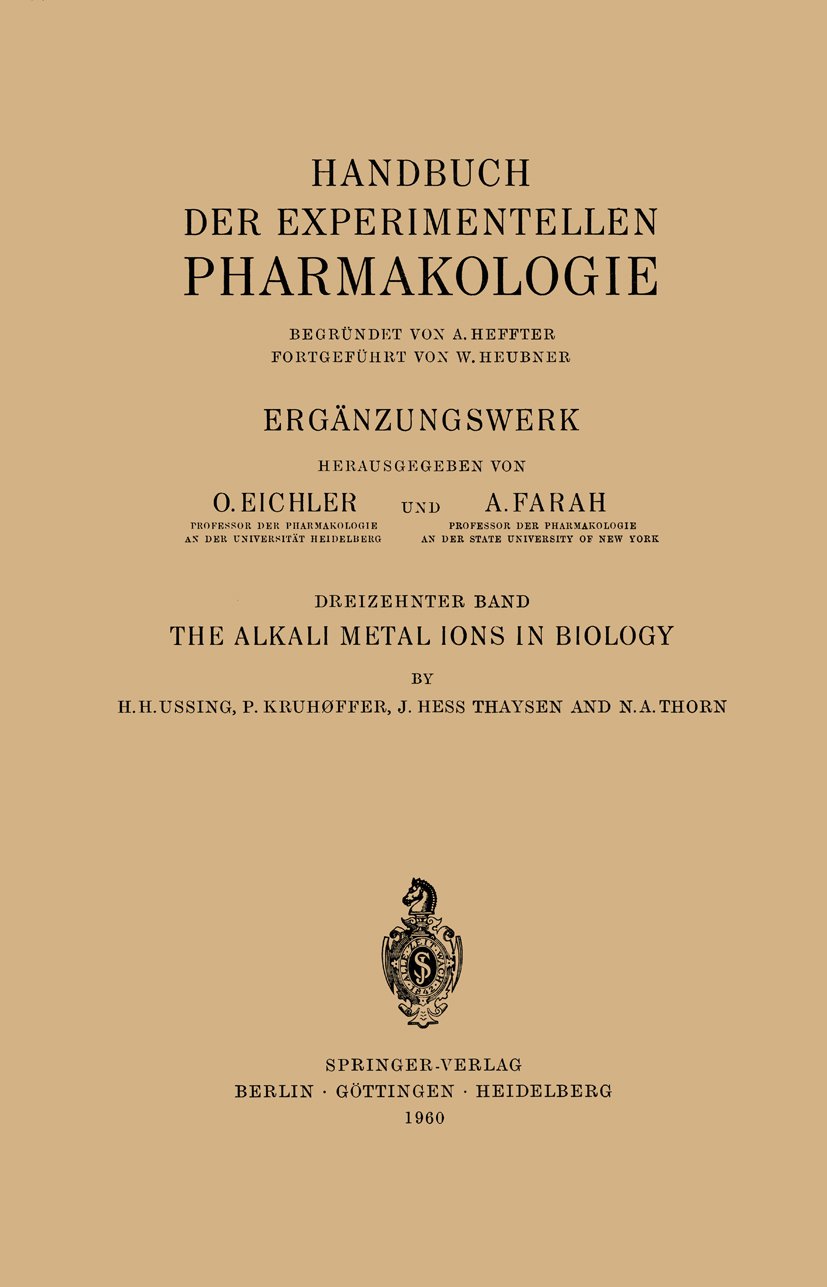 The Alkali Metal Ions in Biology