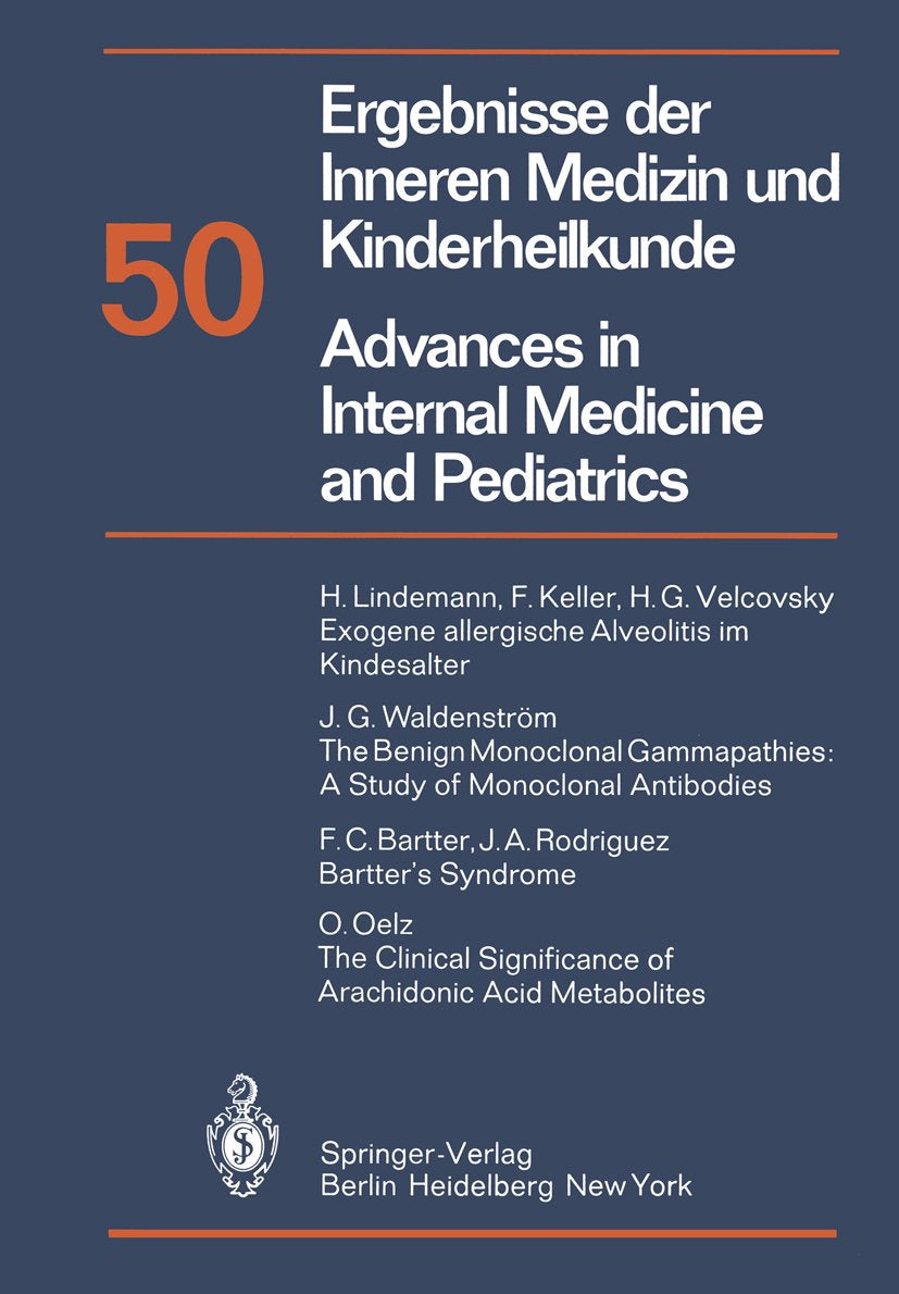 Ergebnisse der Inneren Medizin und Kinderheilkunde. Neue Folge Advances in Internal Medicine and Pediatrics