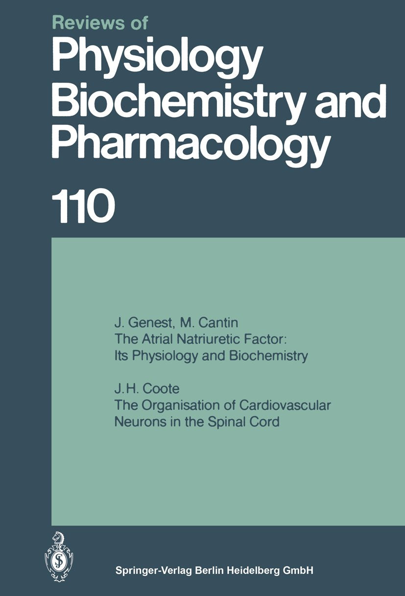 Reviews of Physiology, Biochemistry and Pharmacology