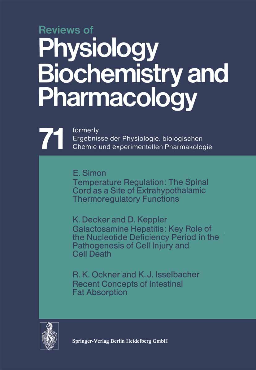 Reviews of Physiology, Biochemistry and Pharmacology