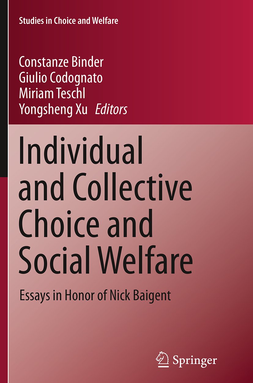 Studies in Choice and Welfare