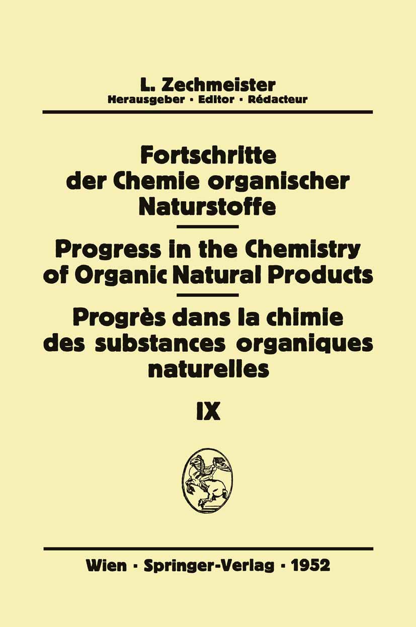 Fortschritte der Chemie organischer Naturstoffe Progress in the Chemistry of Organic Natural Products