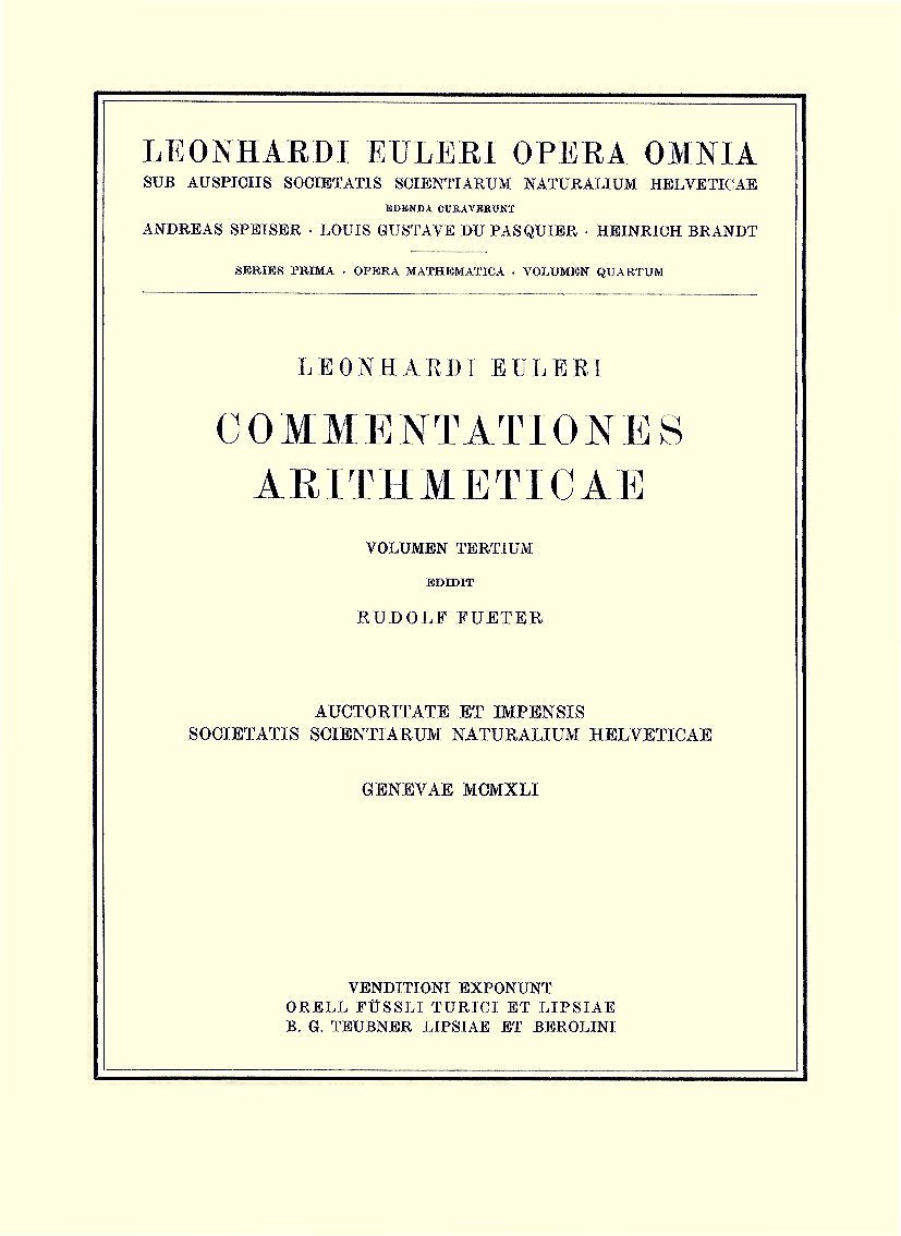Commentationes arithmeticae 2nd part