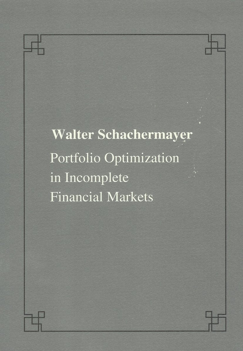 Portfolio optimizations in incomplete financial markets